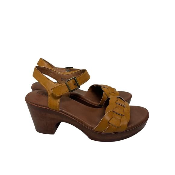 b.o.c. Shoes - B.o.c Slingback Sandals Womens 11 Braided Strap Platform Block Heel Yellow